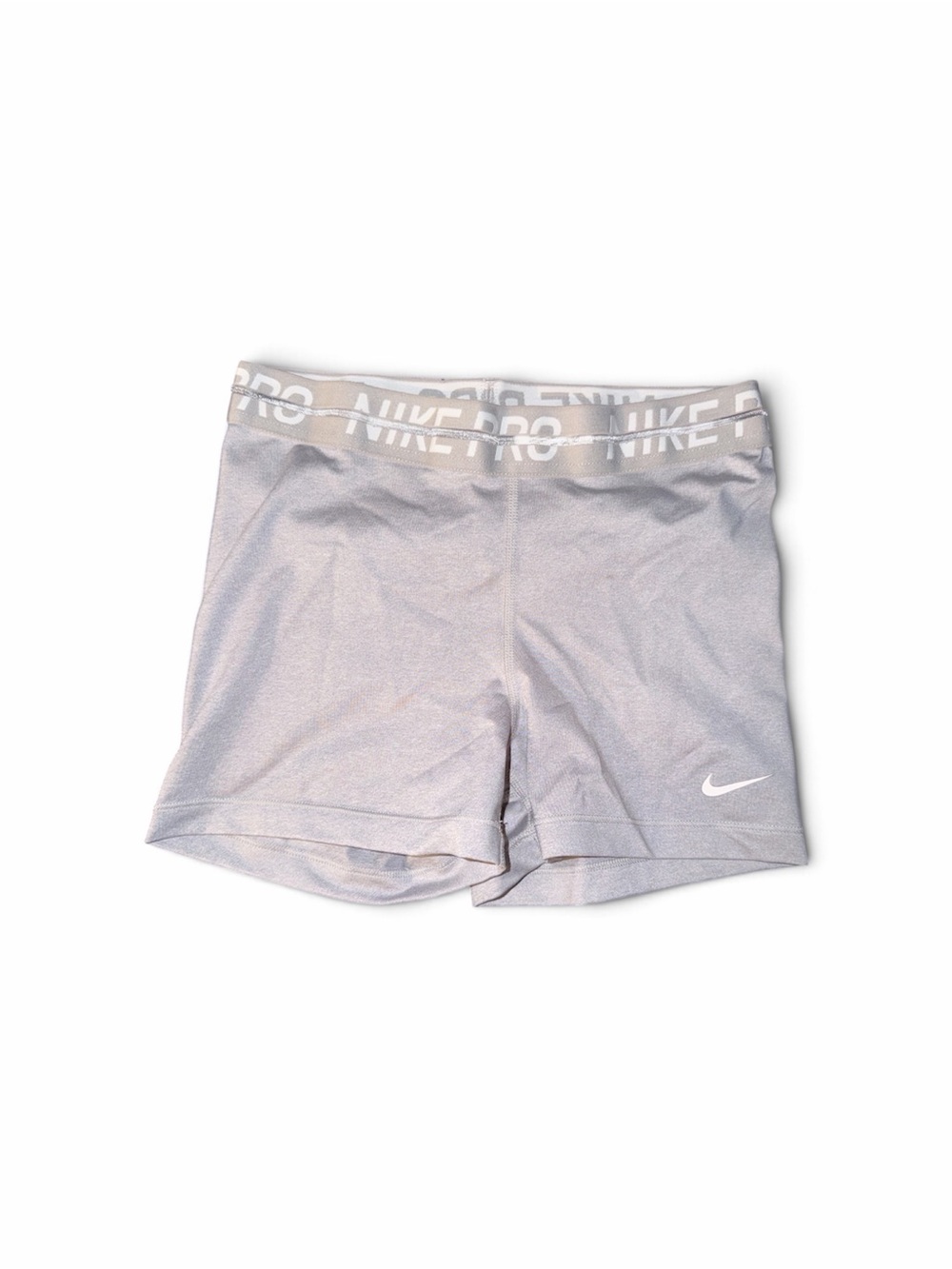 Nike Women's Light Gray Pro Bike Shorts
